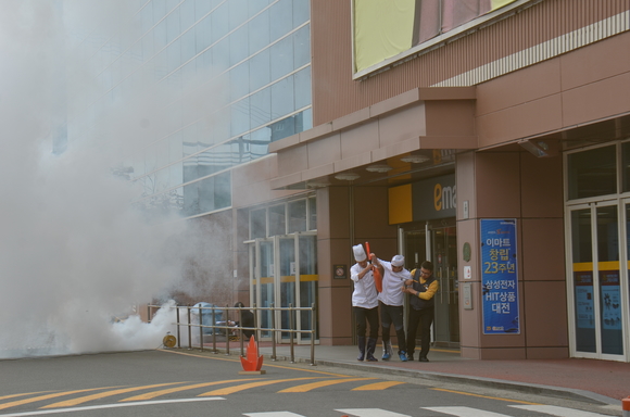 지진·화재 대비 훈련 장면. <사진=경상북도>