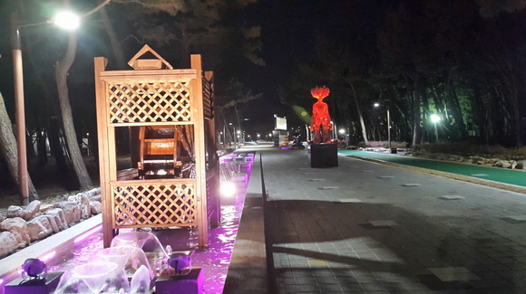 포항시가 올해 경상북도 산림행정 종합평가에서 최우수기관으로 선정됐다. 사진은 포항 송도 솔밭 도시숲 조성 일부구간인 송림 테마거리 전경. 포항시 제공.