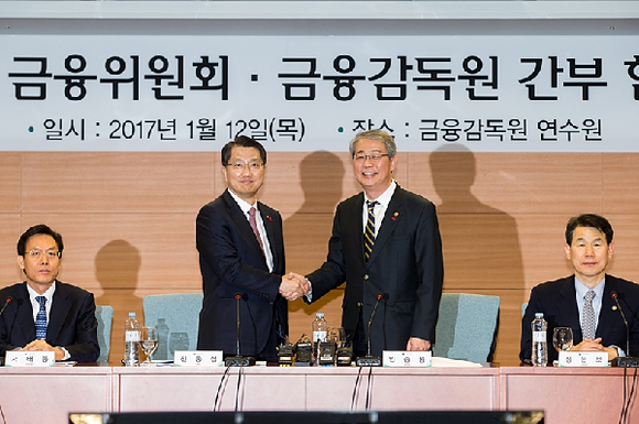 금융위원회와 금융감독원은 12일 합동연찬회를 열어 경제 위기상황 관리에 협력할 것을 다짐했다.<사진=금융위원회 홈페이지>