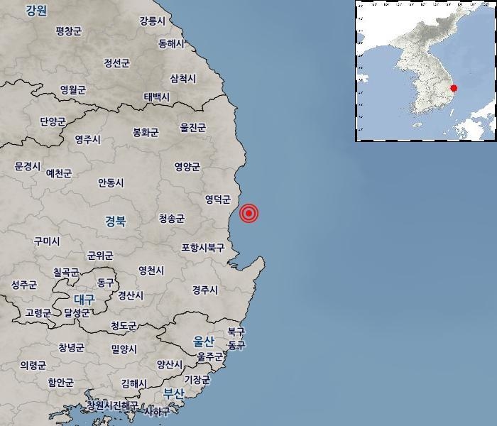 이미지=연합뉴스(과거 영덕 부근 지진 관련 기상청 제공자료)