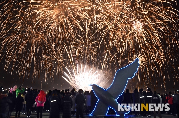 축제의 마지막의 불꽃 쇼가 장식했다.