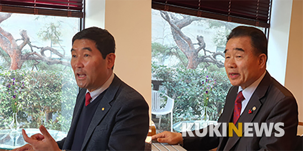 전라북도 예술지회를 이끌 수장인 예총회장 선거 공약발표 자리가 연극협회회원 초청으로 마련됐다. 좌 김상휘 후보, 우 최무연 후보.