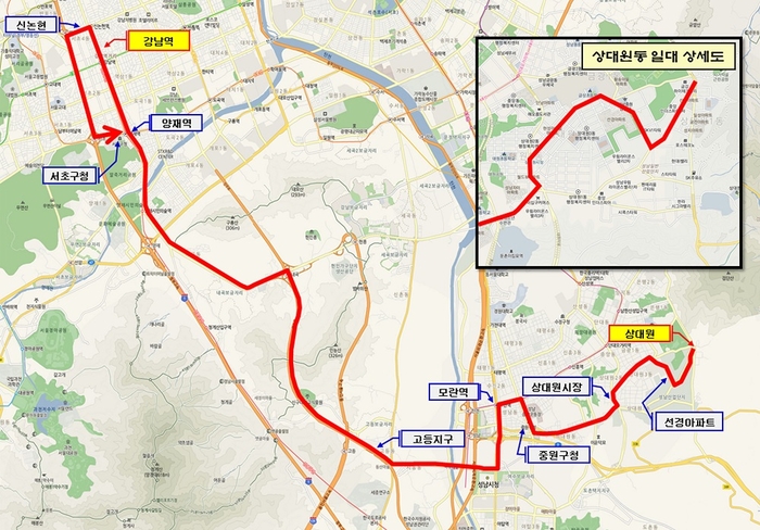 9800번 신설 노선도
